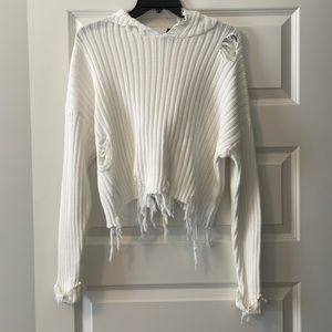 Hooded Ripped Sweater